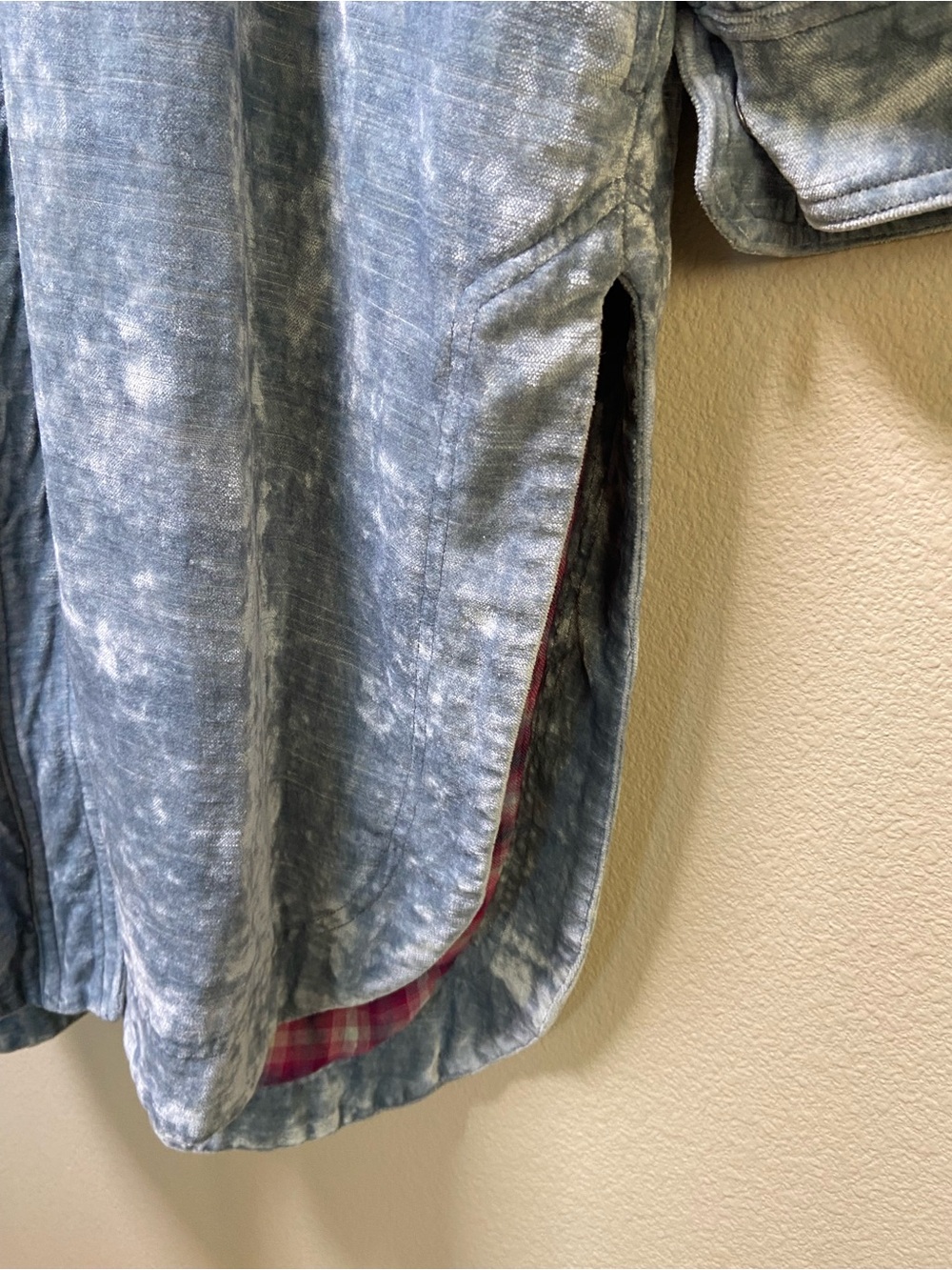 Anthropologie We The Free Duster Jacket Large Crushed Velvet - Picture 10 of 11